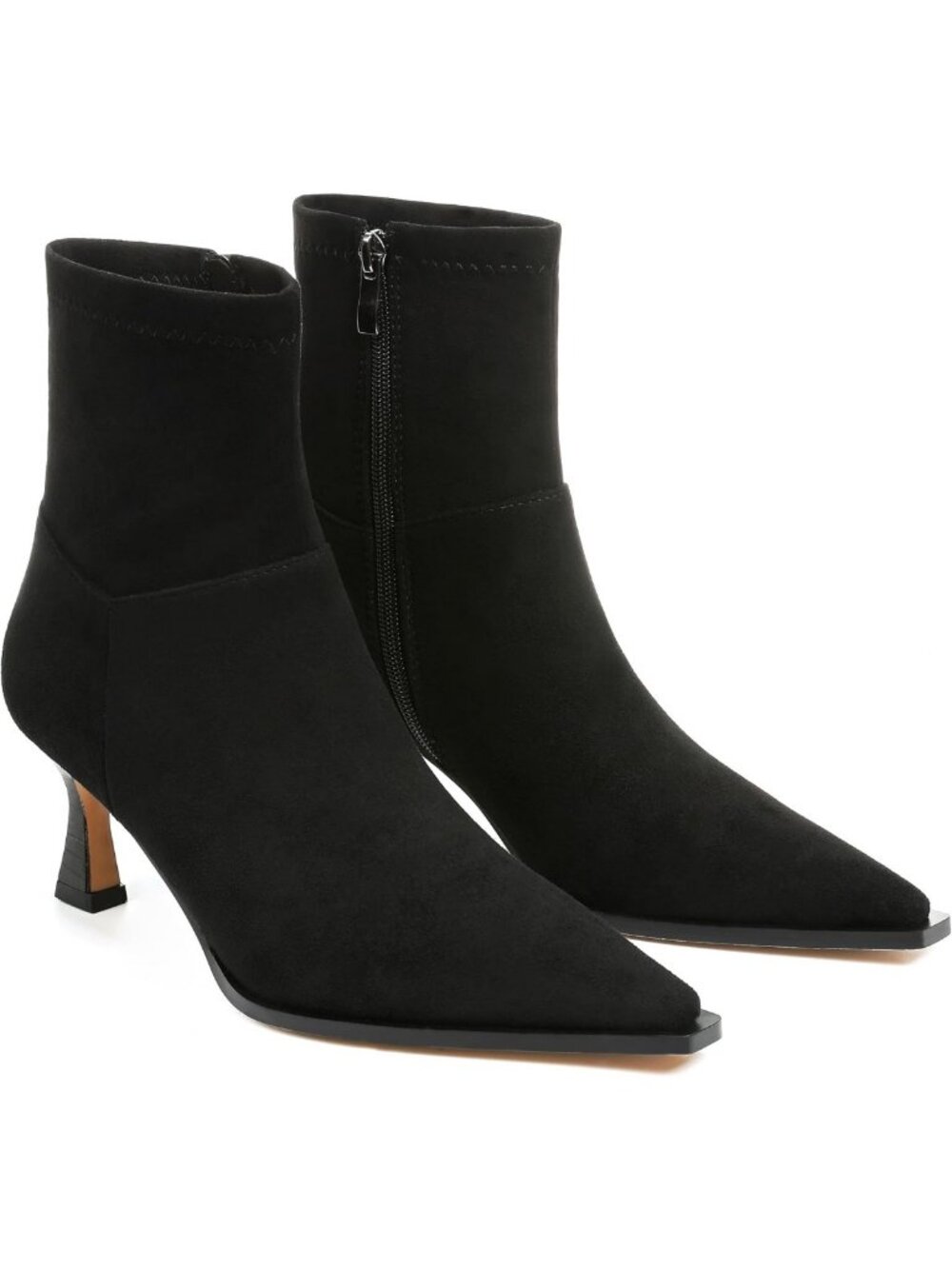 Chic Women's Pointed Toe Ankle Booties with Kitten Heel - Stylish Short Boots